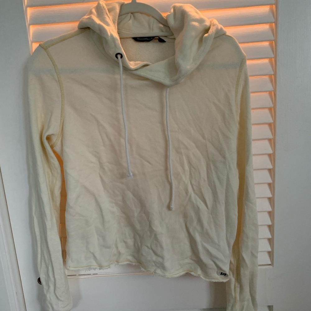 Cropped Cream Hoodie